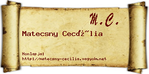 Matecsny Cecília névjegykártya